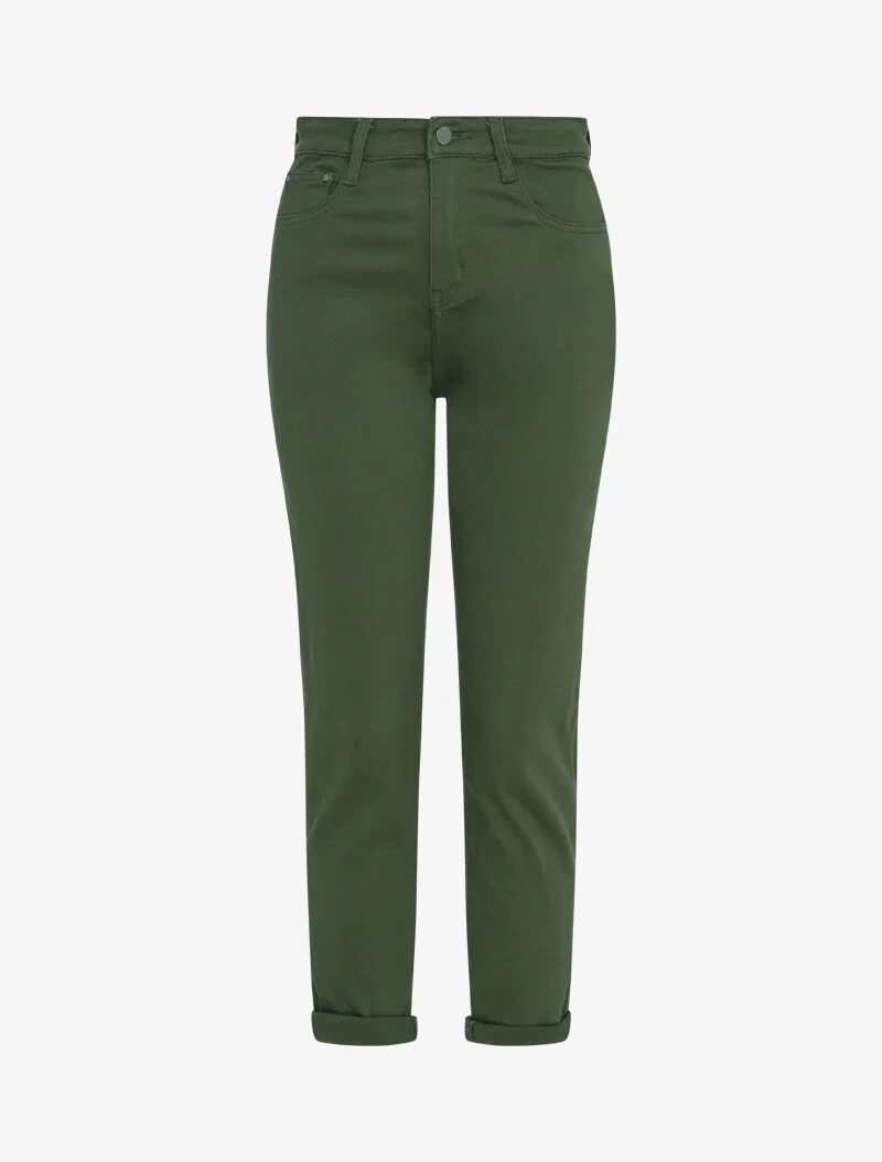 Mom jeans 7/8 hoge taille - Kakigroen