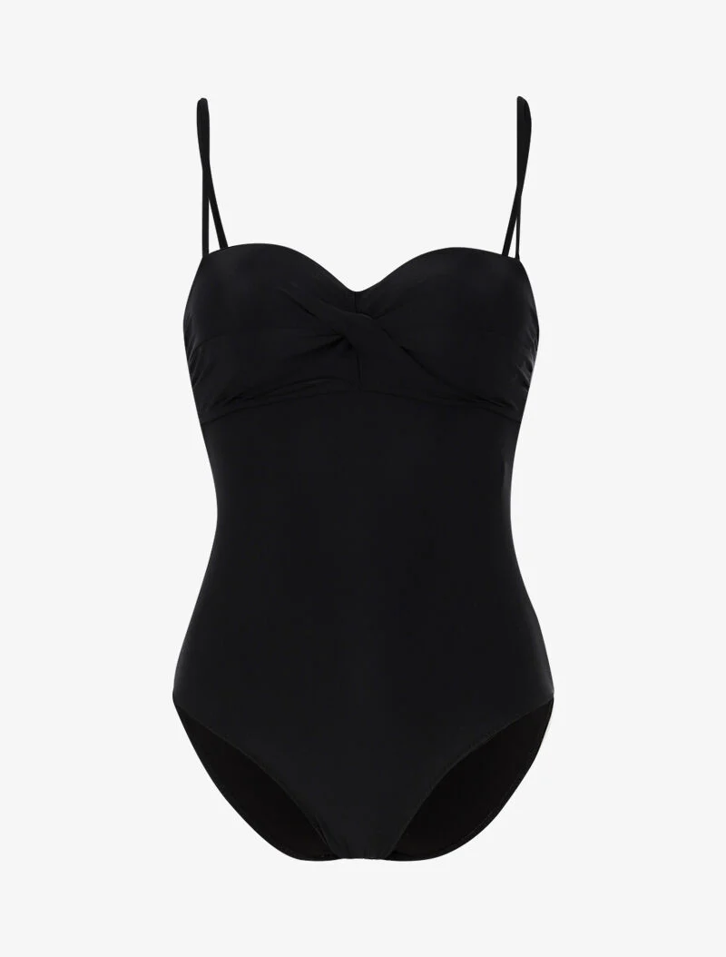Monokini met voorgevormde bustier - zwart