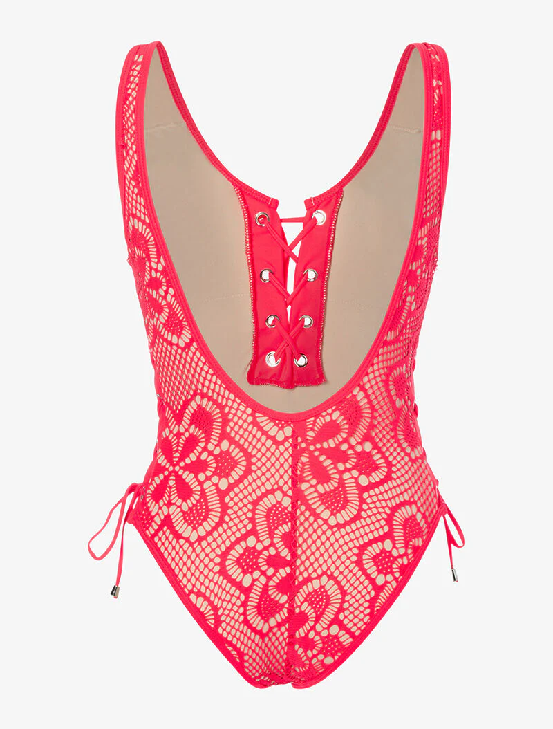 Monokini haakeffect - rood - Image 2