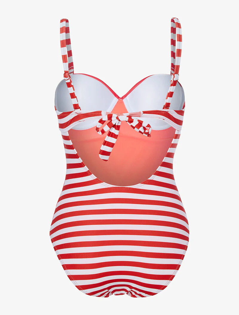 Monokini met strepen - rood - Image 2