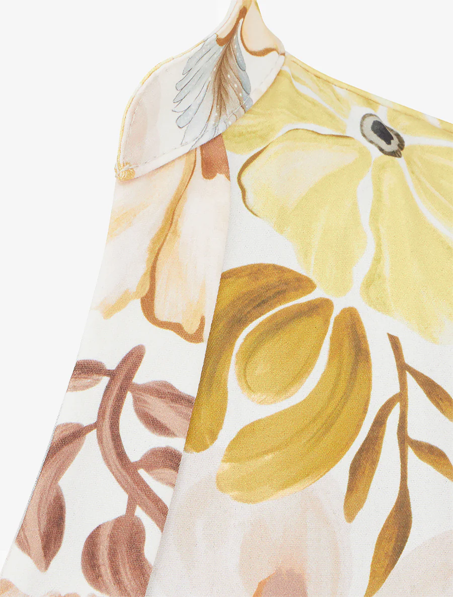 Mouwloos topje met bloemenprint - Geel - Image 3