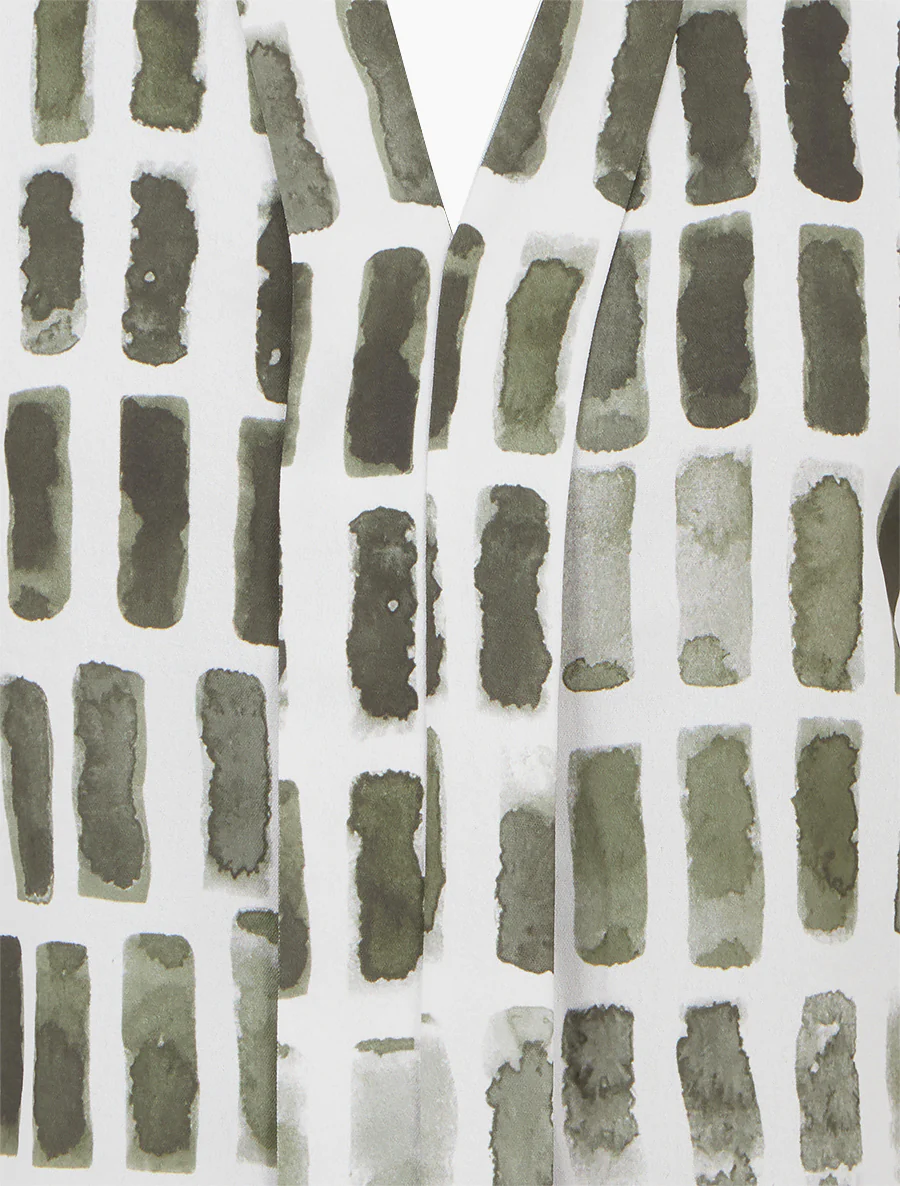 Mouwloos topje met fantasieprint - Kaki - Image 3