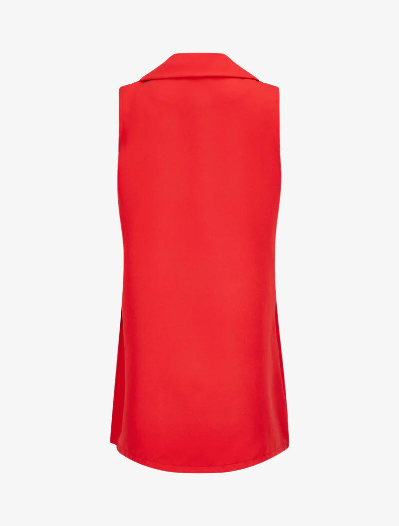 Mouwloze blazerstijl jas - Rood - Image 2