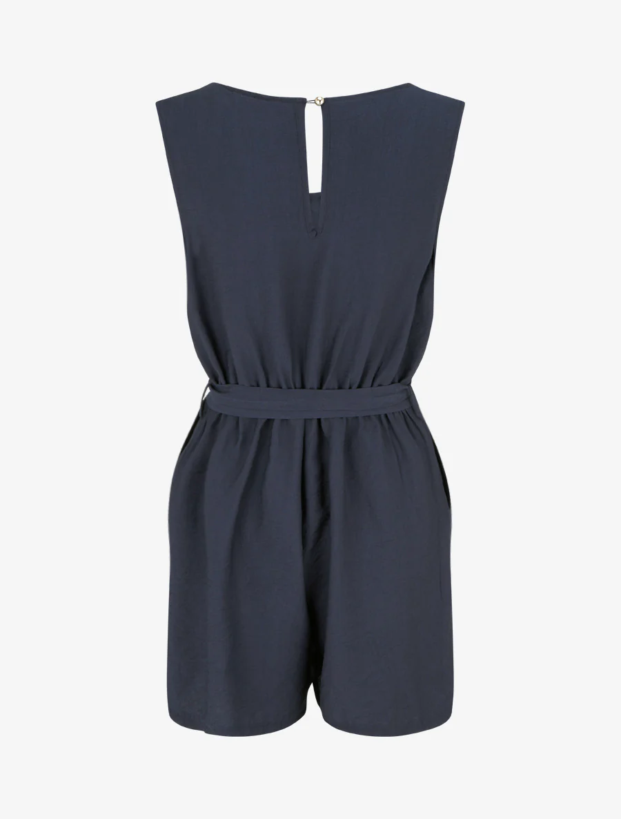 Mouwloze knoopsluiting playsuit - Marine - Image 2