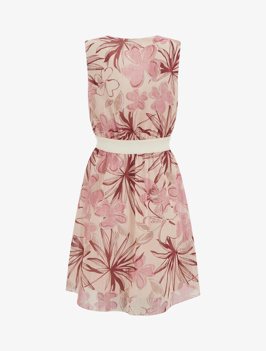 Mouwloze skaterjurk met bloemenprint - Roos - Image 2