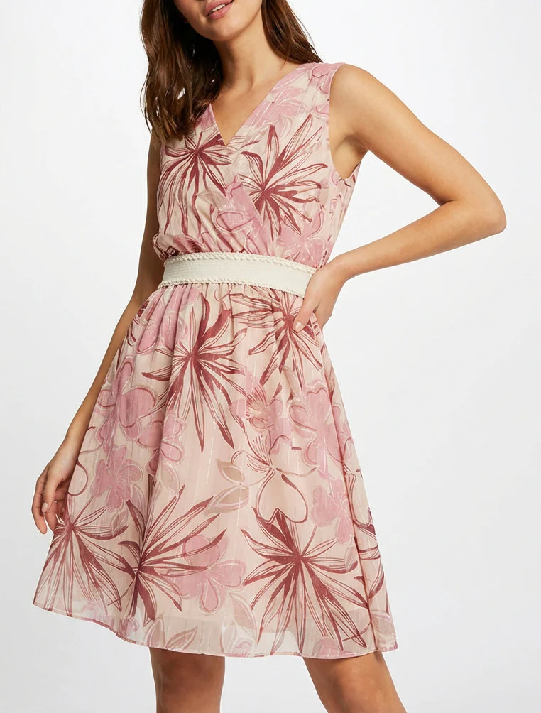 Mouwloze skaterjurk met bloemenprint - Roos - Image 4