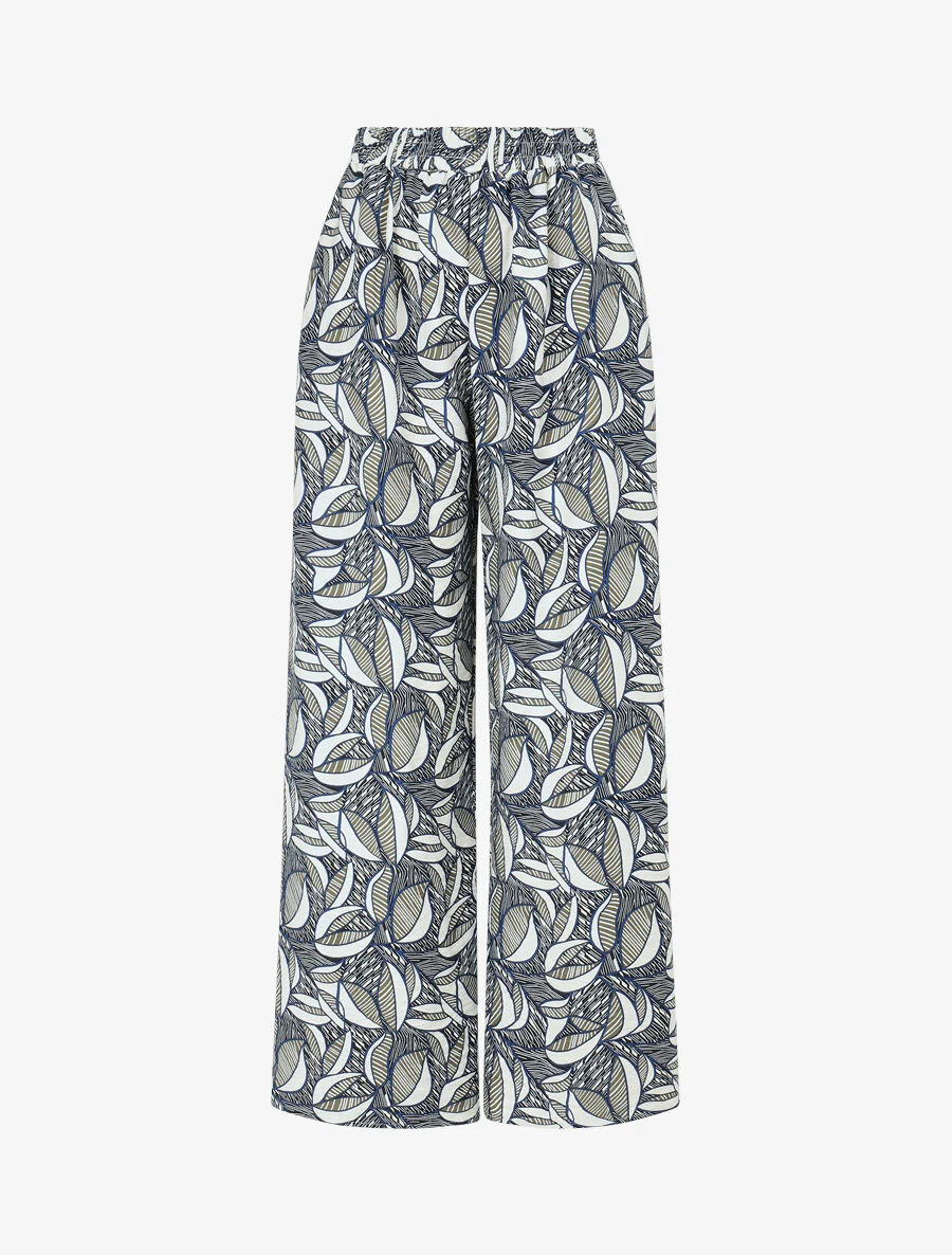 Mouwloze top en broek met waxprint - Marineblauw - Image 4