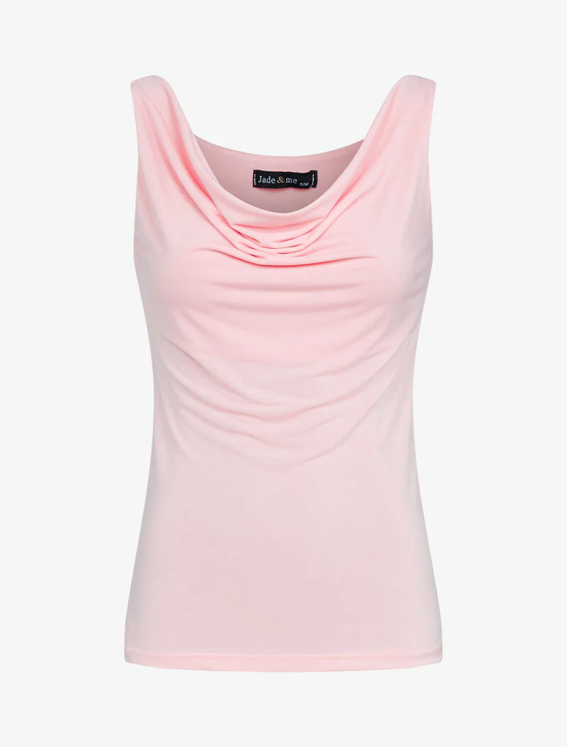 Mouwloze top met coltrui - roze