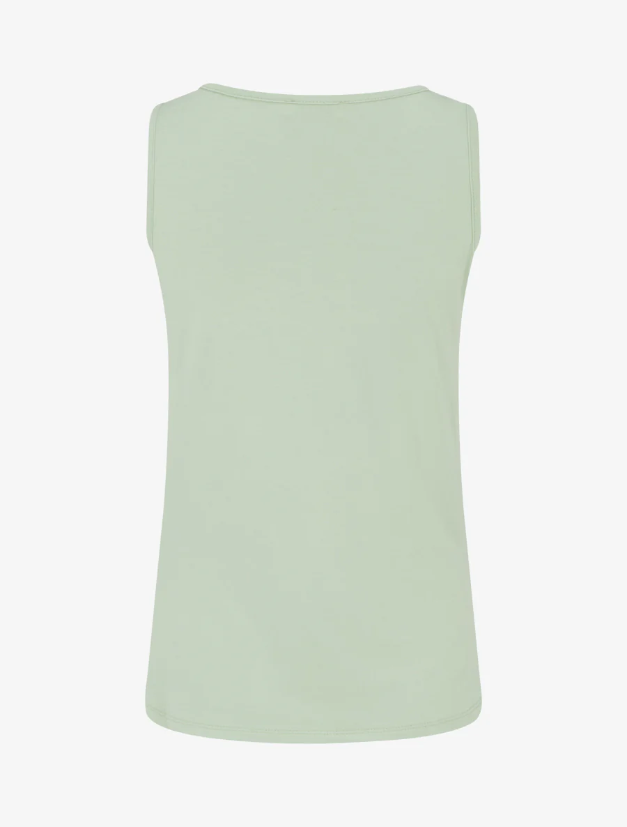 Mouwloze top met drapeereffect en sierlijke bandjes. - Amandelgroen - Image 2