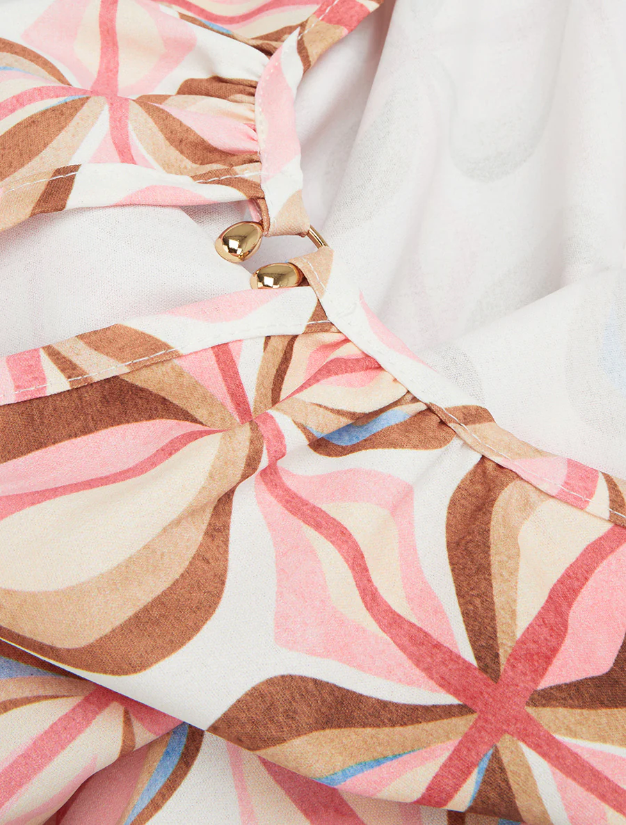 Mouwloze top met fantasieprint - Roos - Image 3