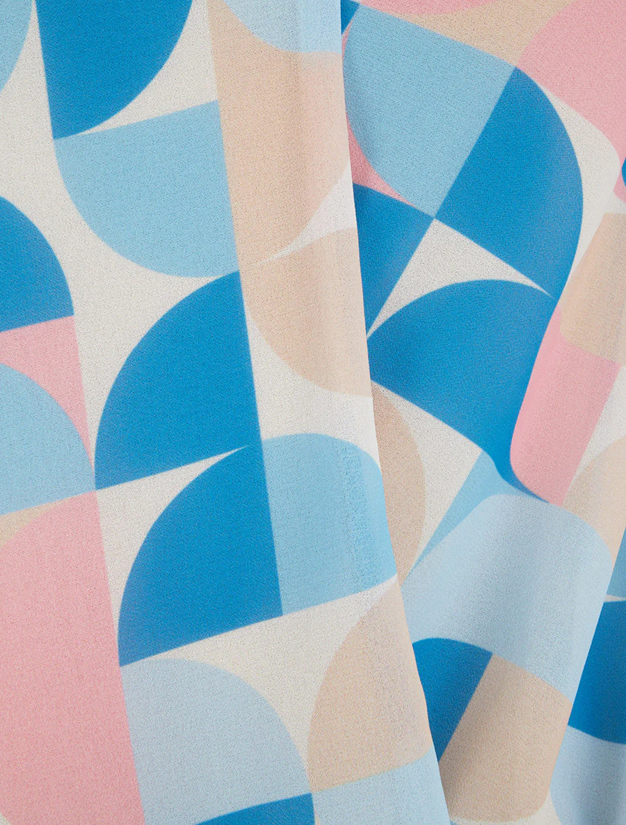 Mouwloze top met grafische print - Lichtblauw - Image 3