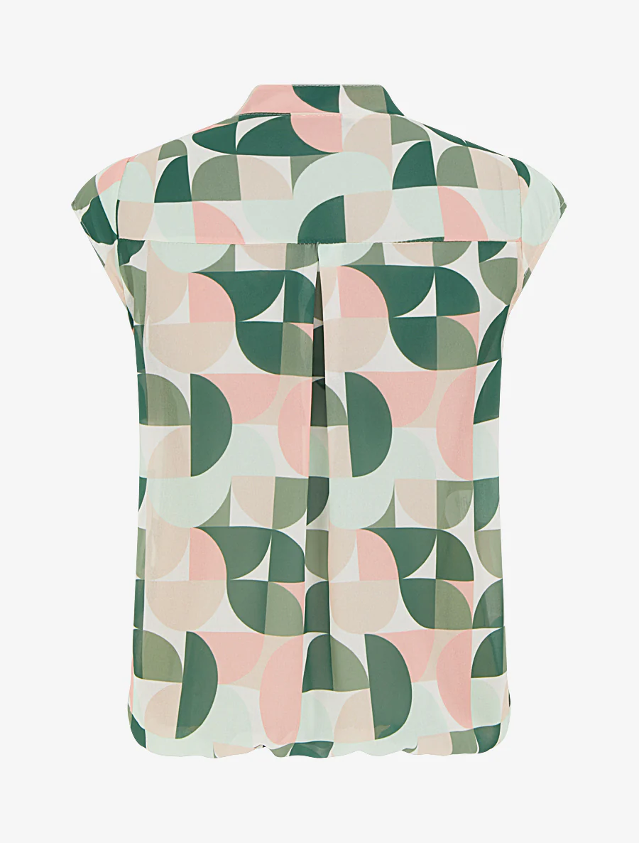 Mouwloze top met grafische print - Kaki - Image 2