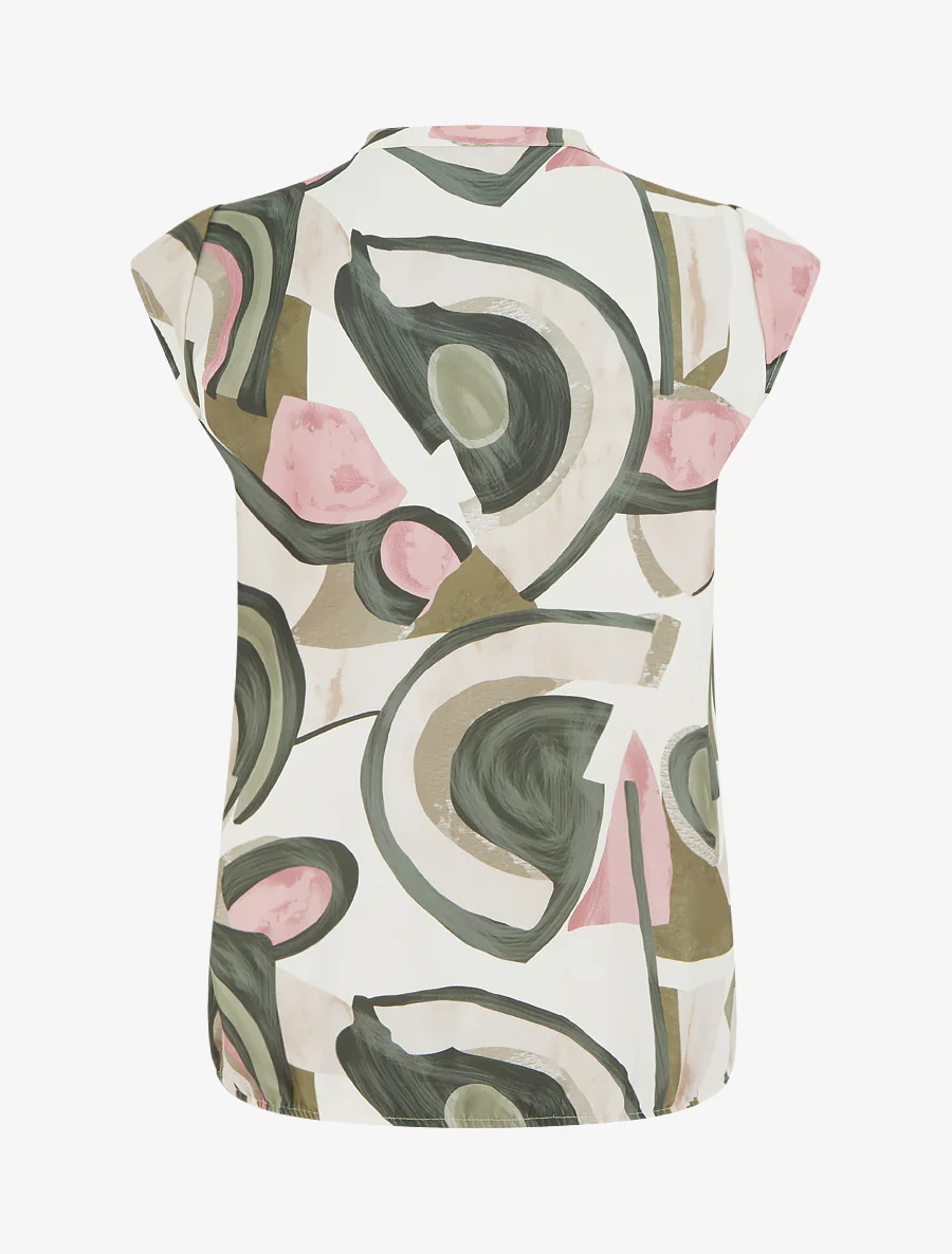 Mouwloze top met grafische print - Kaki - Image 2