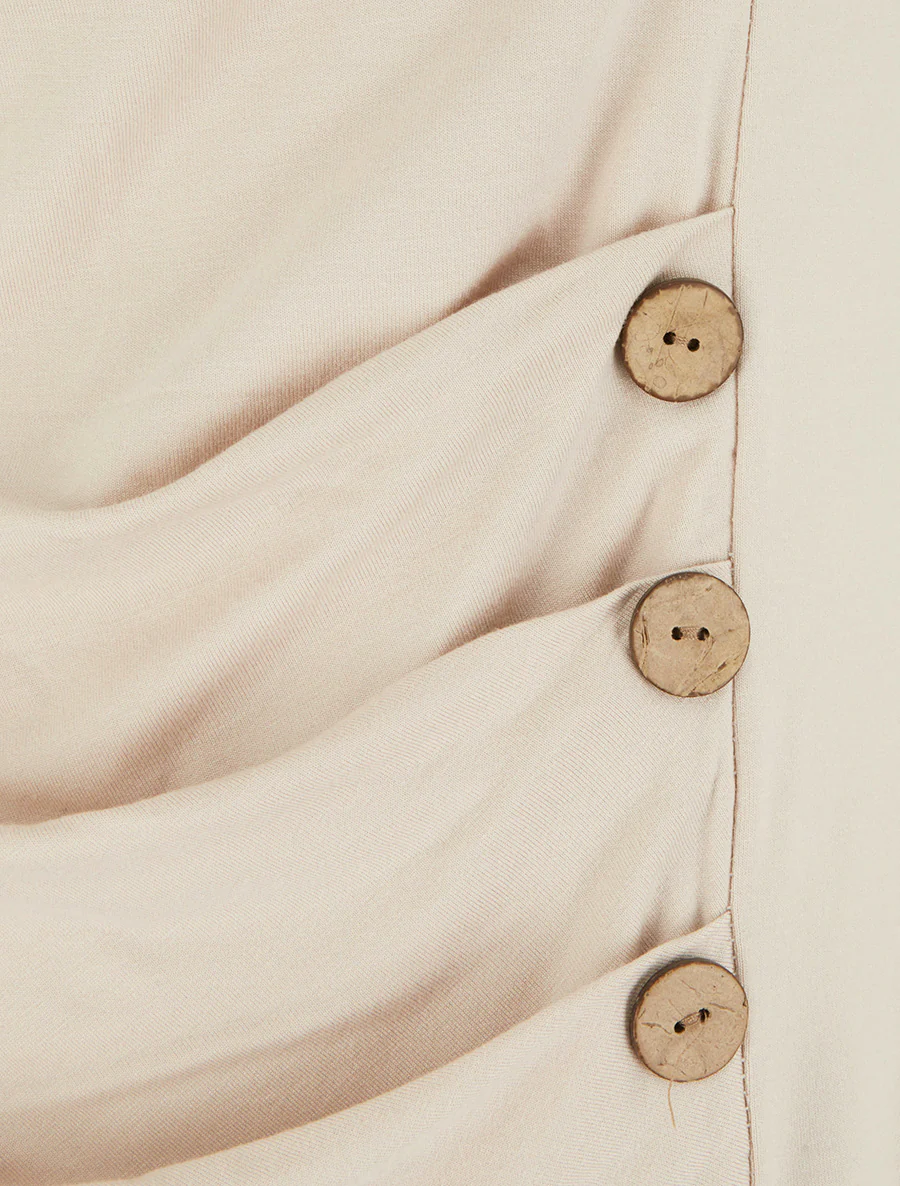 Mouwloze top met ronde hals. - Beige - Image 3