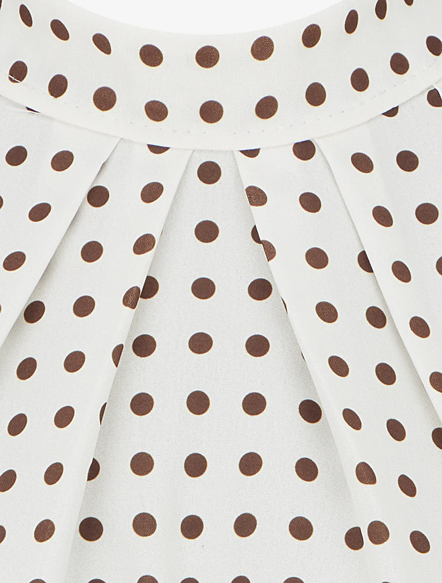 Mouwloze top met stippenprint - Beige - Image 3
