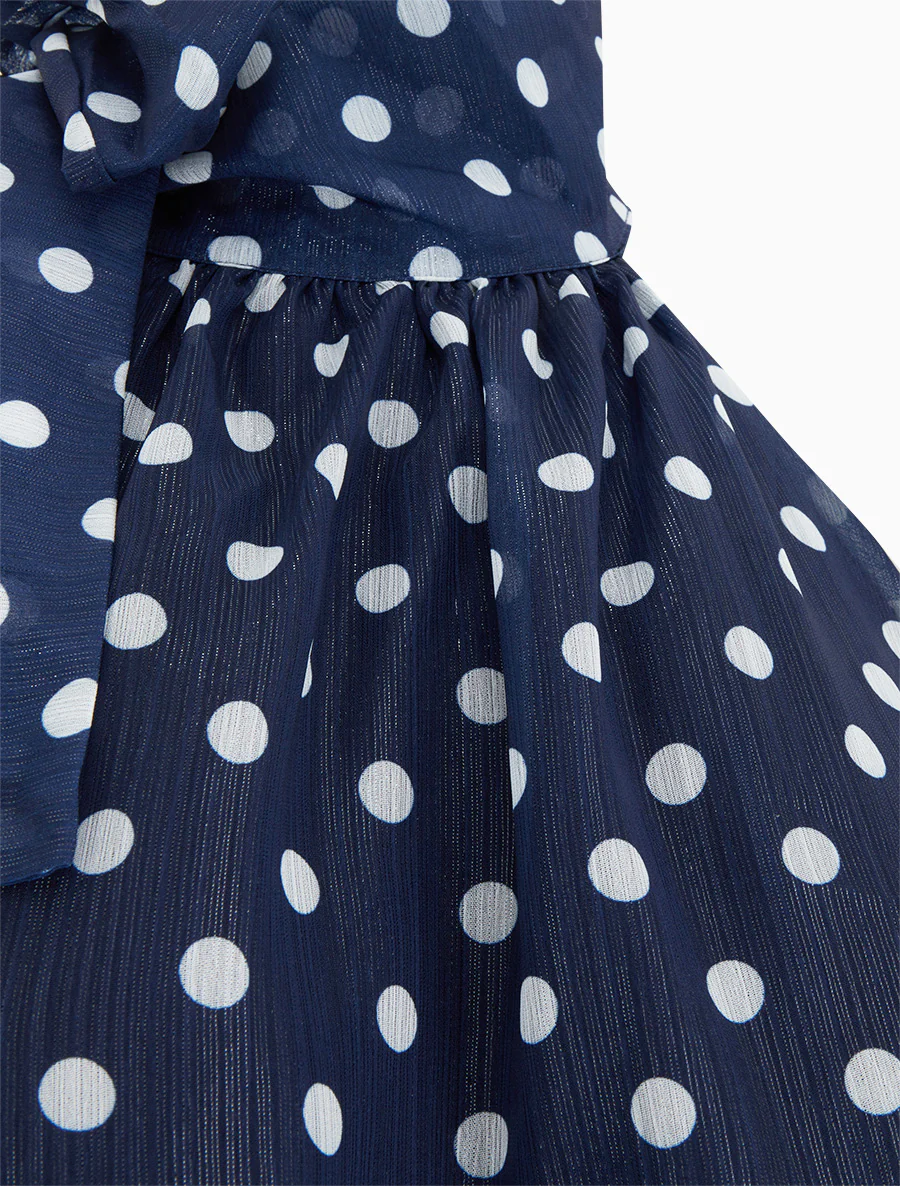 Mouwloze top met stippenprint - Marine - Image 3