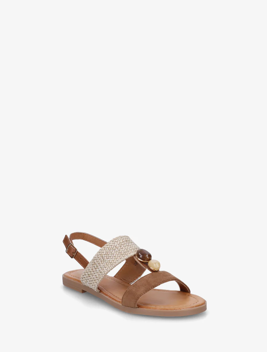 Ongelijke sandalen met bandjes - Kameel - Image 2