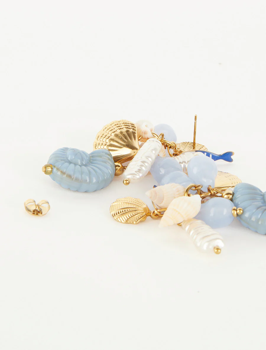 Oorbellen met zeevaartmotief - Blauw - Image 3