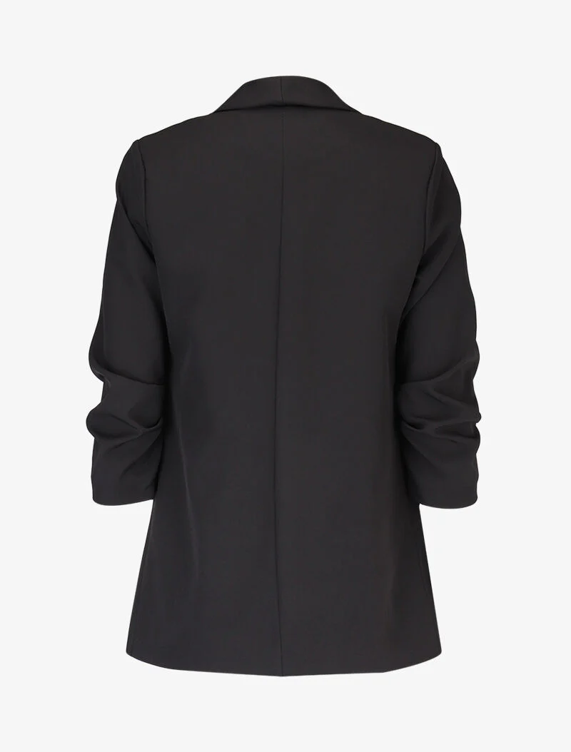 Open blazer met gepleisterde mouwen - Zwart - Image 2