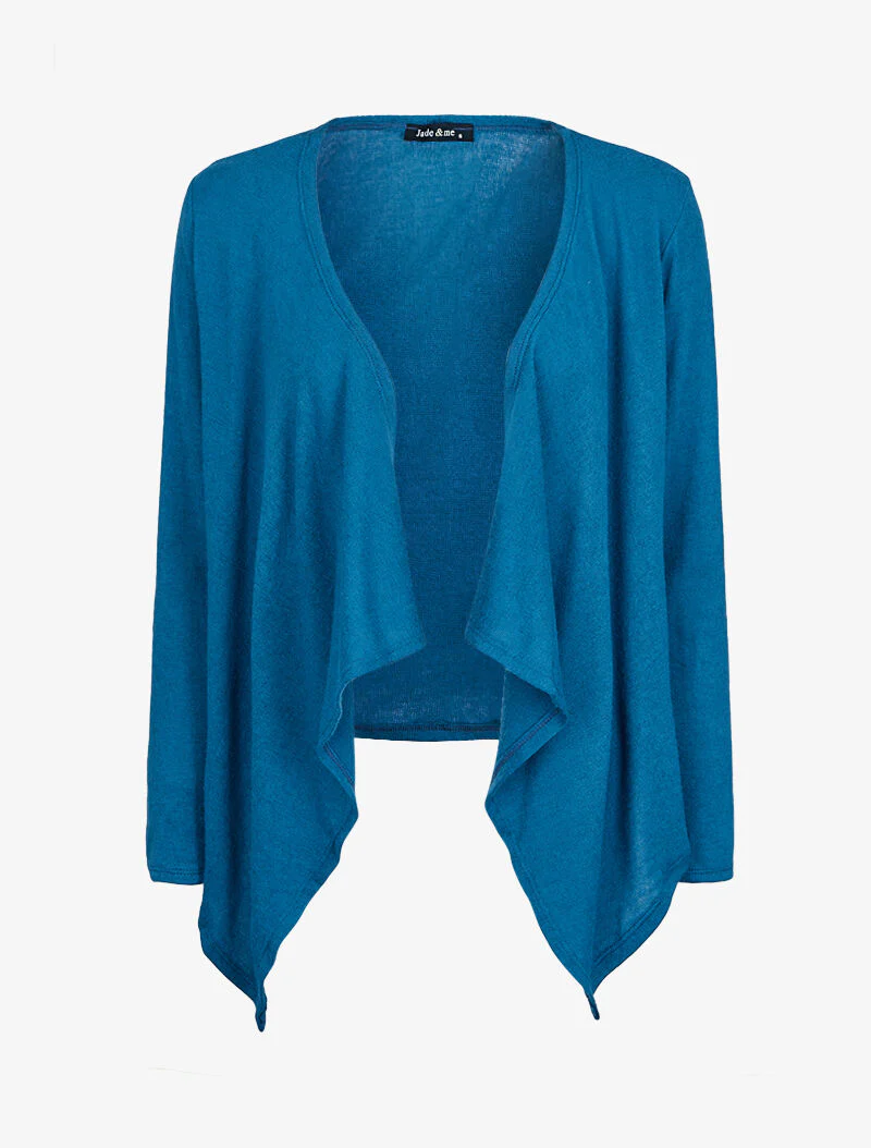Open vest met sjaalkraag - Karrenblauw - Image 2