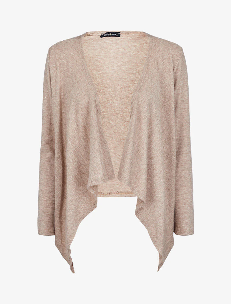 Open vest met sjaalkraag - Beige - Image 2
