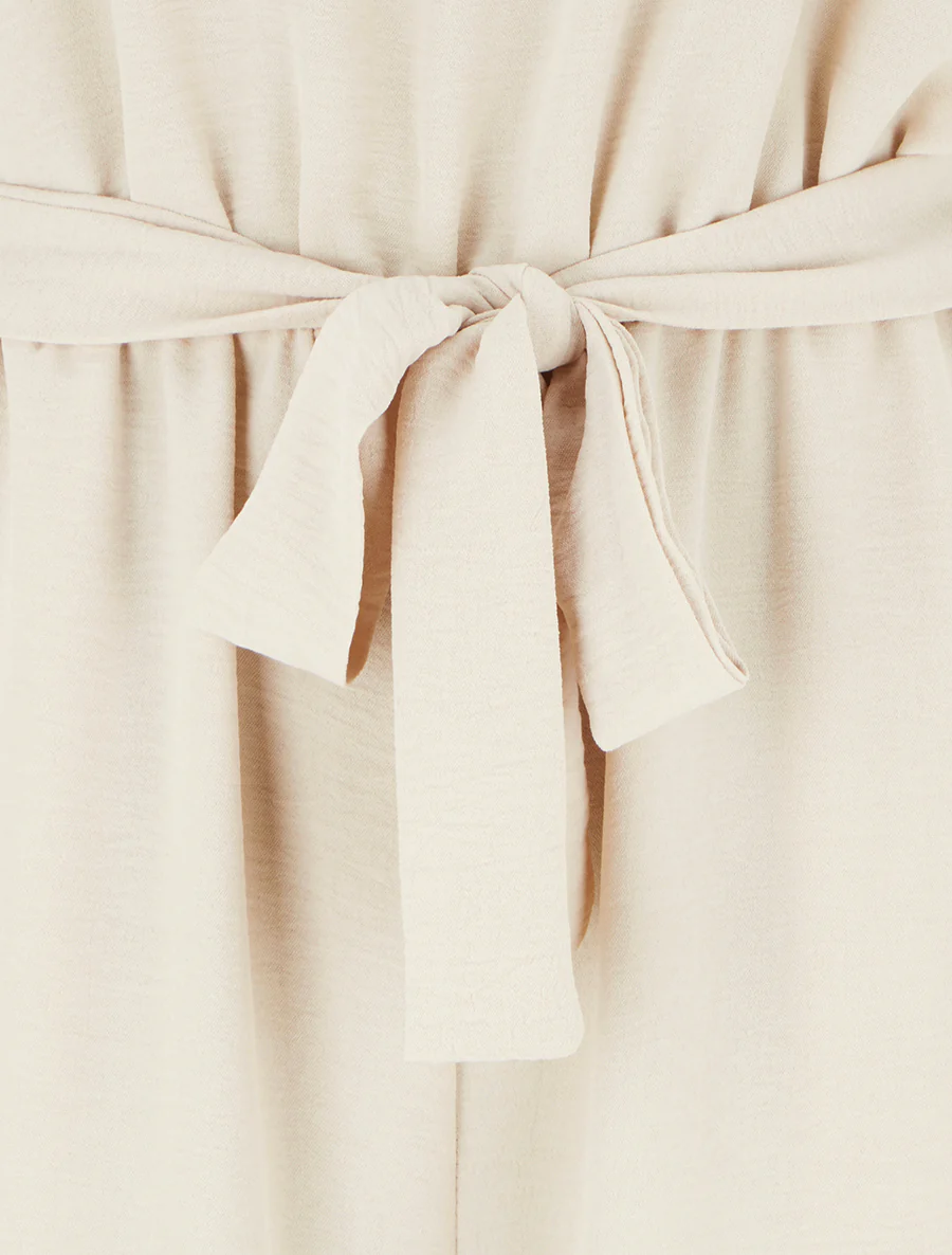 Opengewerkte combinatie met elastische tailleband - Beige - Image 3