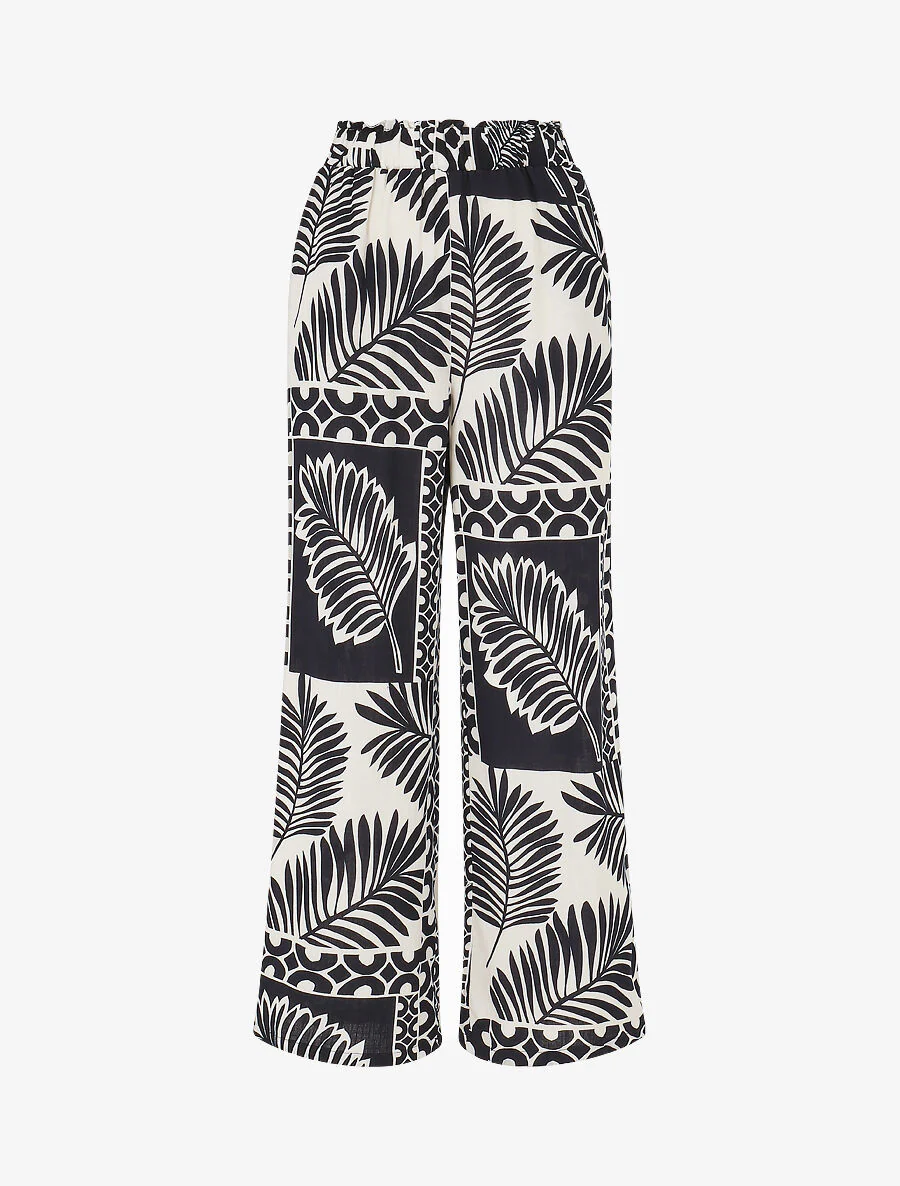 Overhemd en broek met tropische print - Donkerblauw - Image 6
