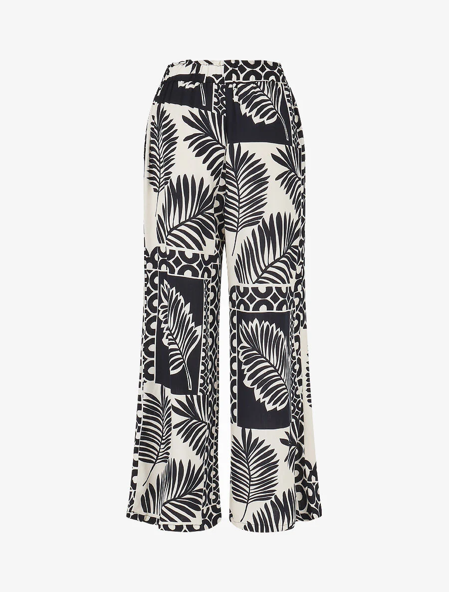 Overhemd en broek met tropische print - Donkerblauw - Image 7