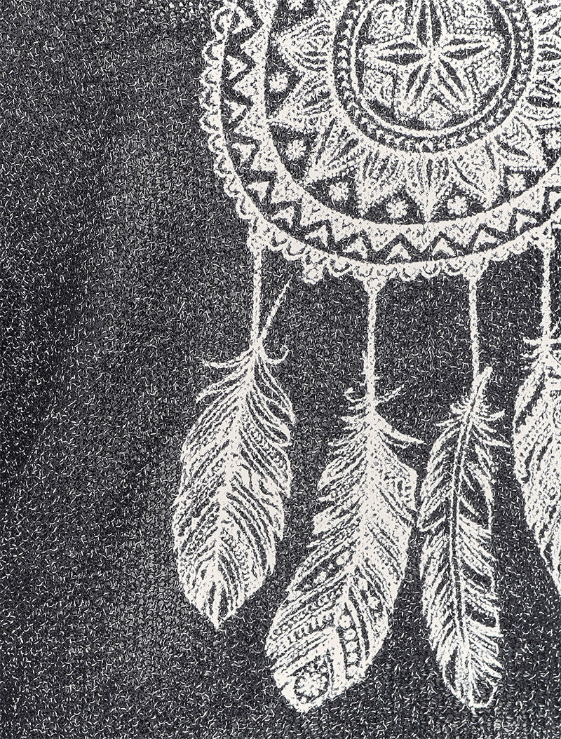Oversized gehaakte trui met print - Zwart - Image 2