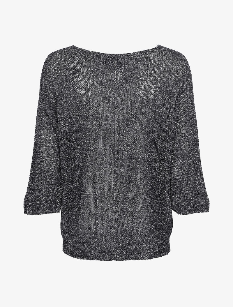 Oversized gehaakte trui met print - Zwart - Image 3