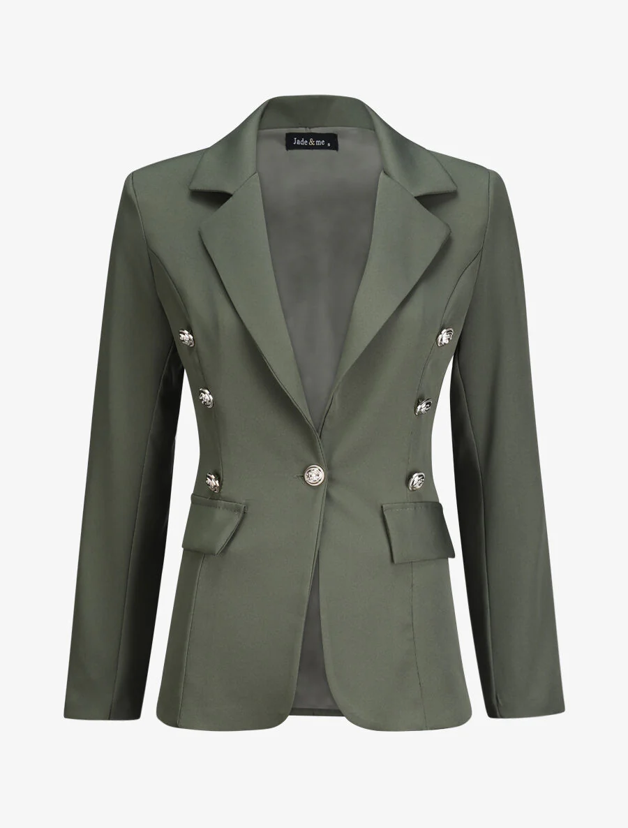 Oversized eenkleurige blazer - Kakigroen