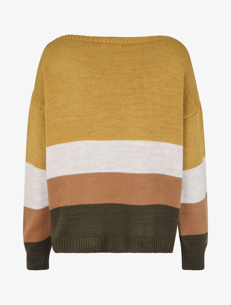 Oversized gestreepte trui - Geel - Image 2