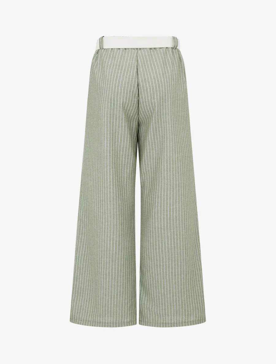 Pantalon ample à rayures - Kaki - Image 2