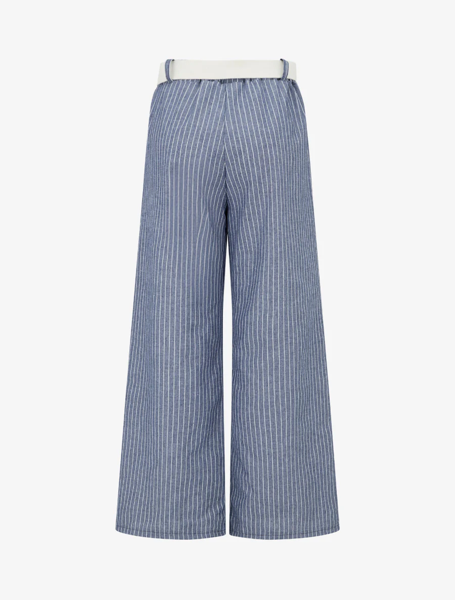 Pantalon ample à rayures - Bleu - Image 2