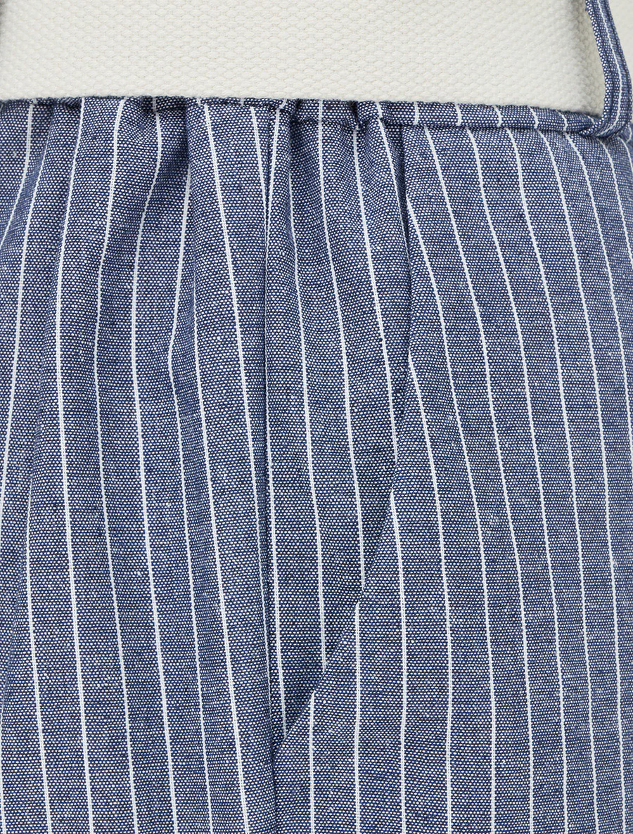 Pantalon ample à rayures - Bleu - Image 3