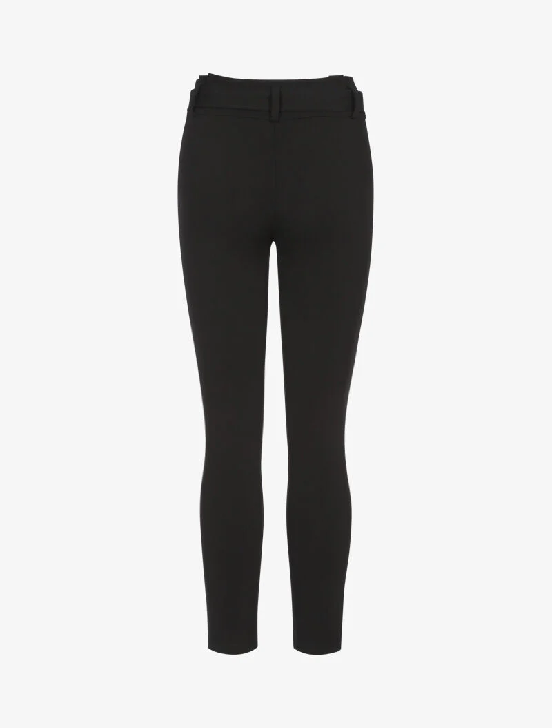 Broek met wortelpasvorm en riem - zwart - Image 2