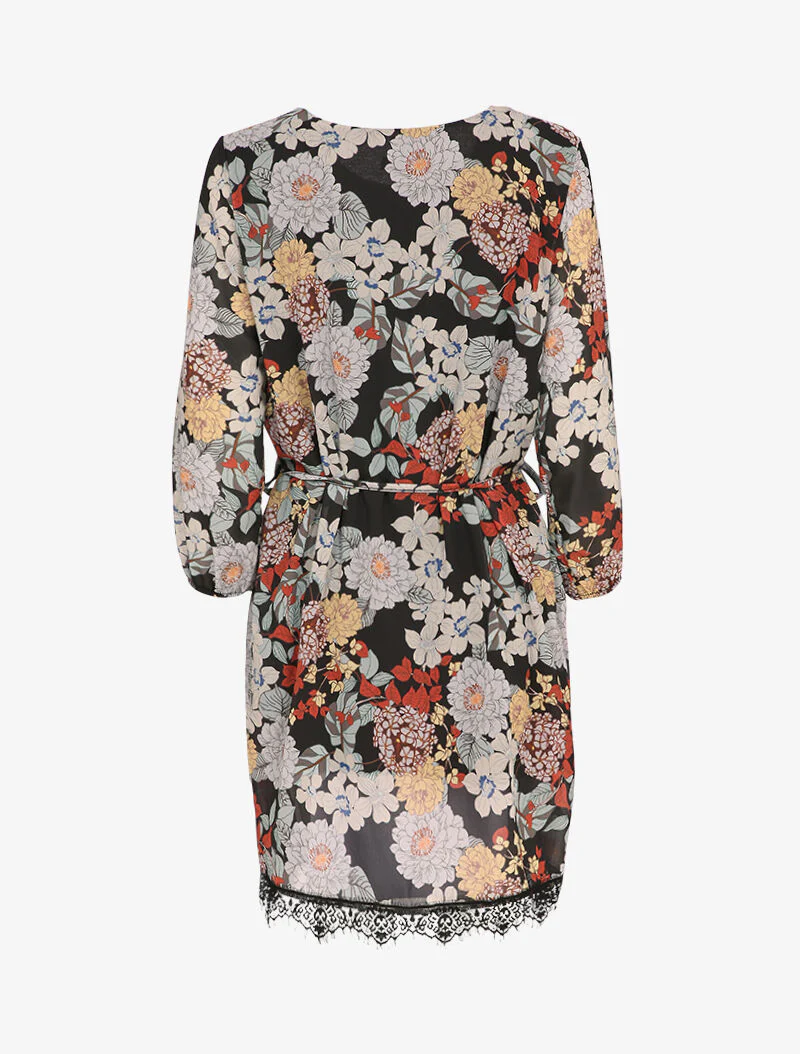 Skaterjurk met wilde bloemenprint - Zwart - Image 2