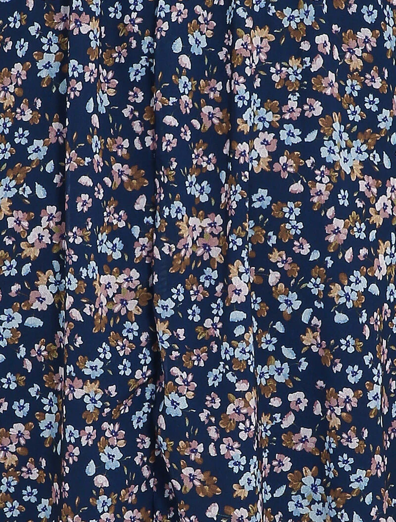 Zwierjurk met veldbloemenprint - Marine - Image 3