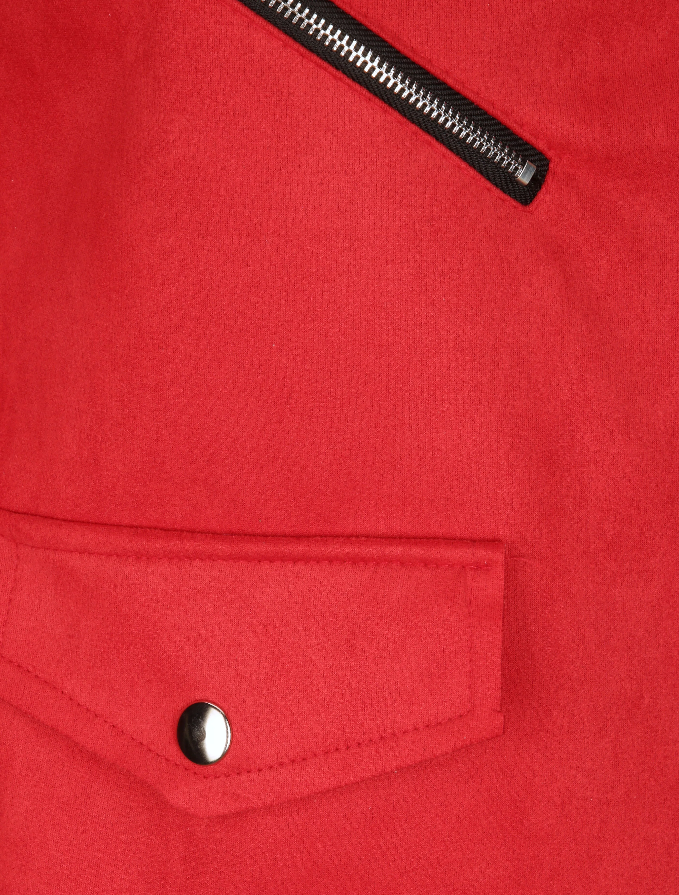 Perfect recht in suède met ritszakken - Rood - Image 3