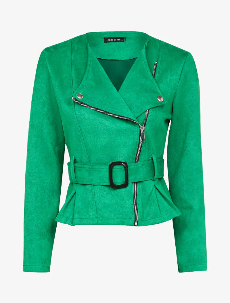 Perfecto peplum in suèdine - Groen