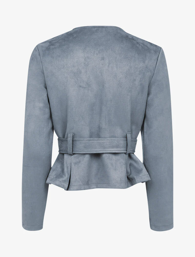 Perfecto peplum in suèdine - Donkergrijs - Image 2