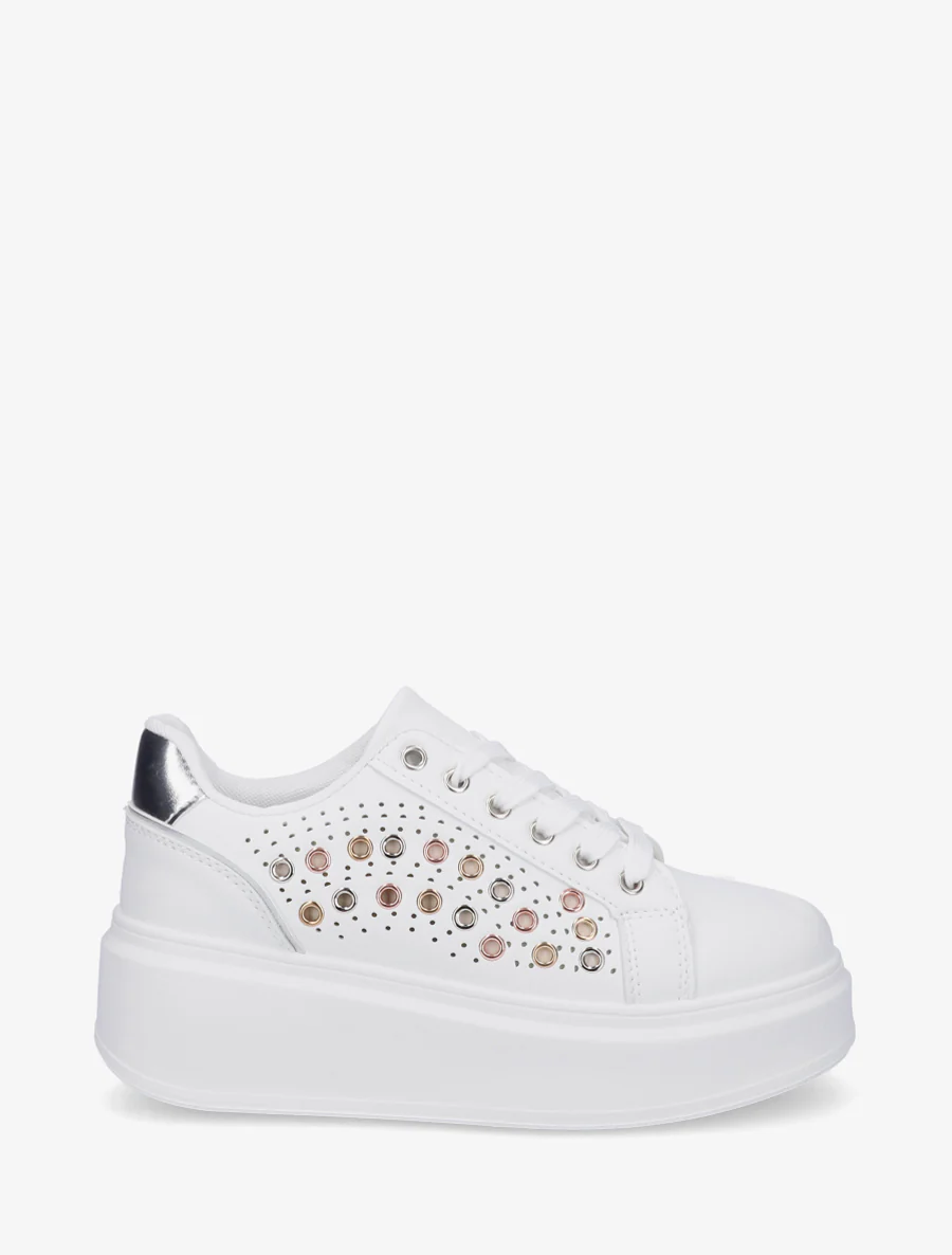 Plateauzolen sneakers met oogjes - Geld