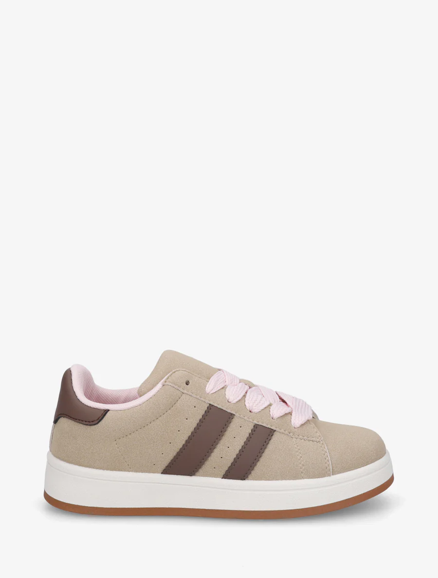 Platte sneakers met contrasterende strepen - Mol