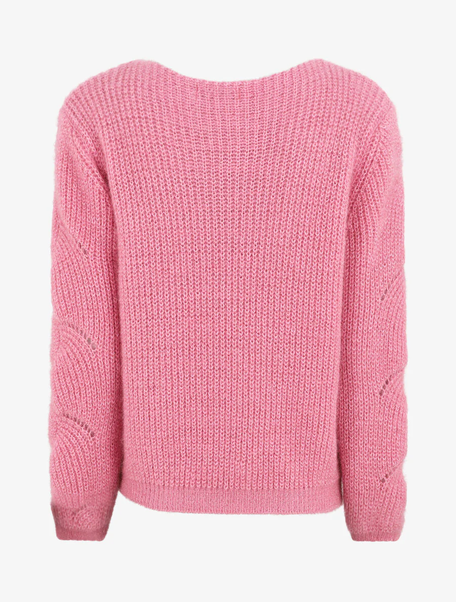 Pluizige uni trui - Roze - Image 2