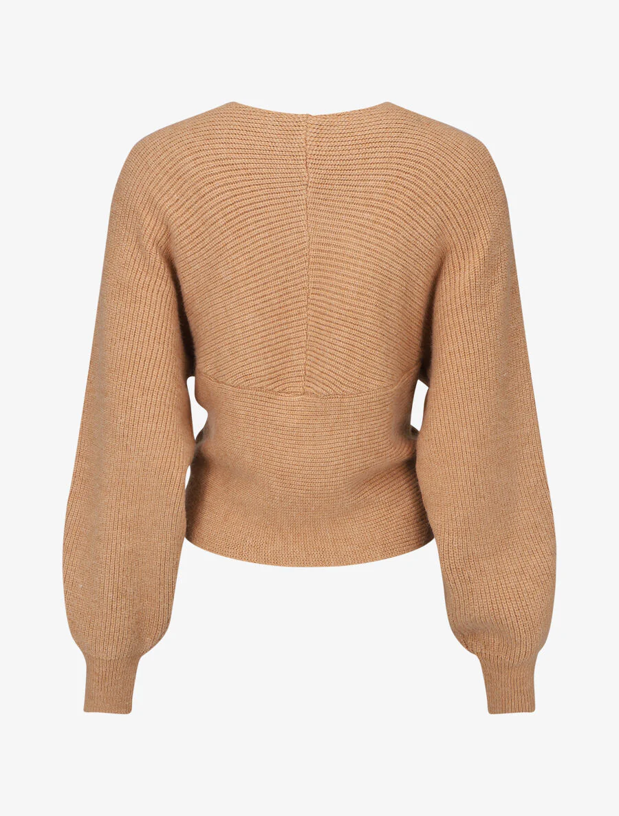 Uni col trui met overslag en asymmetrische zoom - Camel - Image 2
