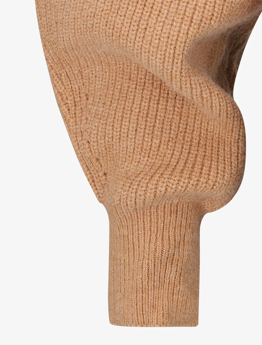 Uni col trui met overslag en asymmetrische zoom - Camel - Image 3