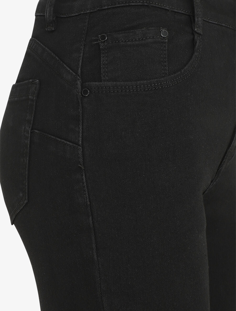 Push up jeans grote maat slim fit - Zwart - Image 3