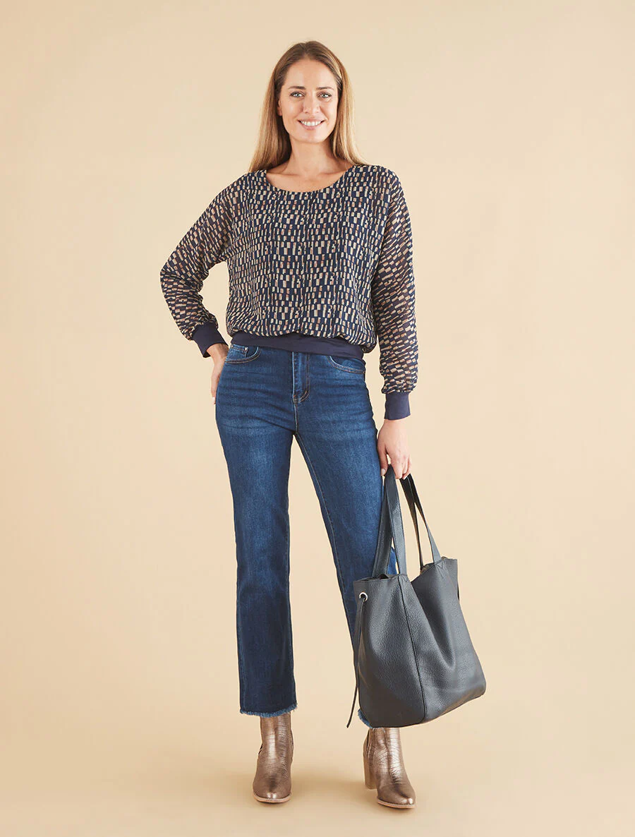 Push-up jeans met gerafelde randen. straight fit - blauw - Image 4