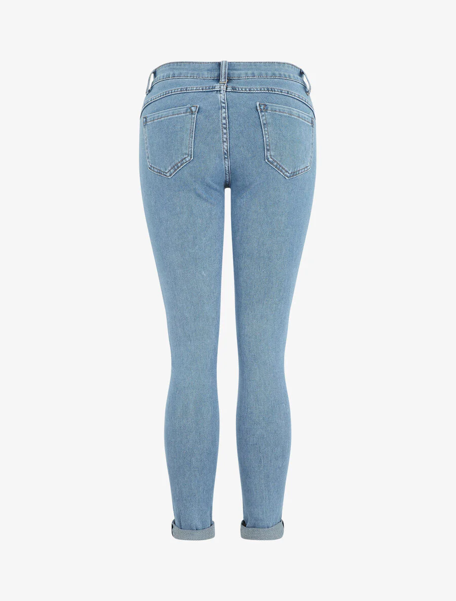 Push-up jeans met revers. slanke pasvorm - blauw - Image 2