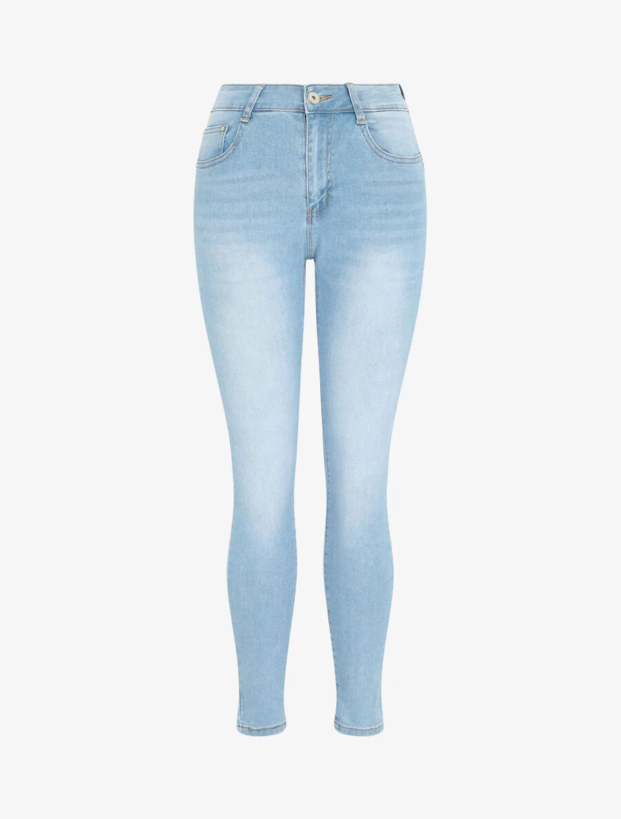 Push-up skinny jeans slim fit stone washed - Hemelsblauw